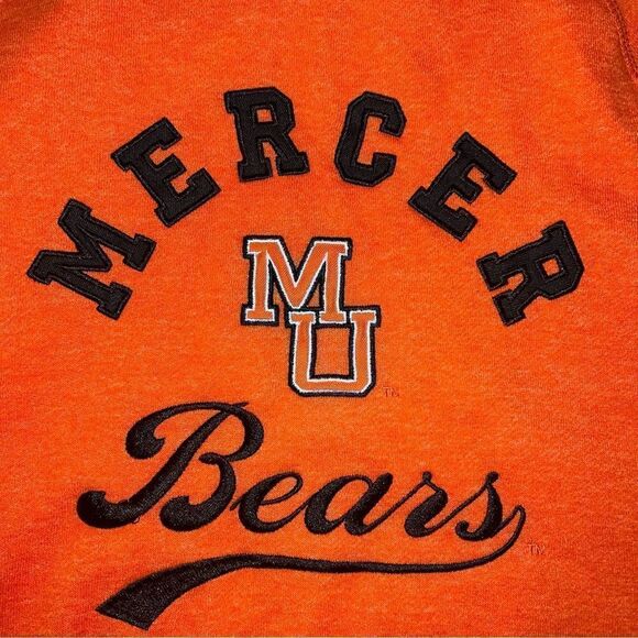 Mercer Bears Orange and Black Sweatshirt with hoodie and kangaroo pocket SZ Sm - Picture 7 of 10